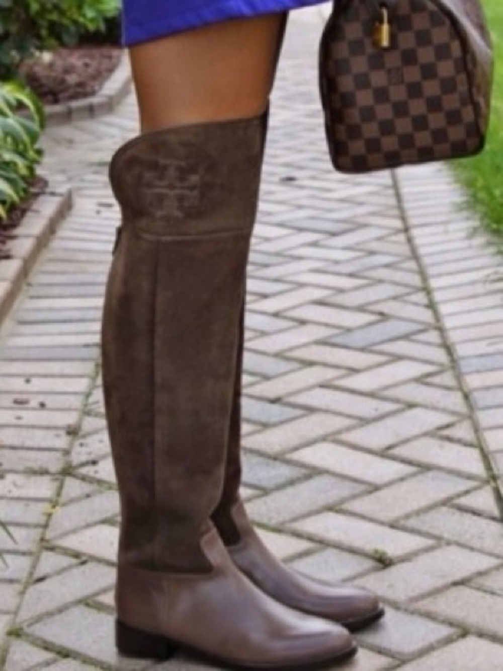 Tory Burch Simone Over-the-Knee 35MM Boot in Chocolate Brown Vegan Leather